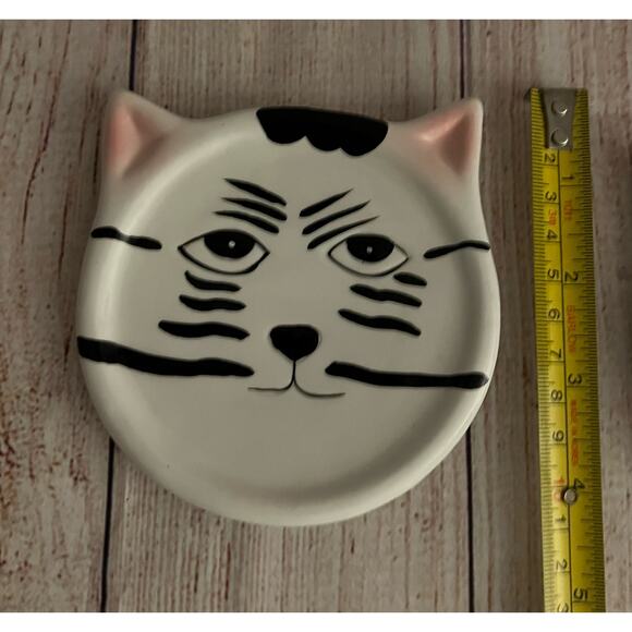 3-set Ceramic Cat Face Coasters Trinket Food Dishes Bandwagon Inc 2001 - Picture 9 of 9